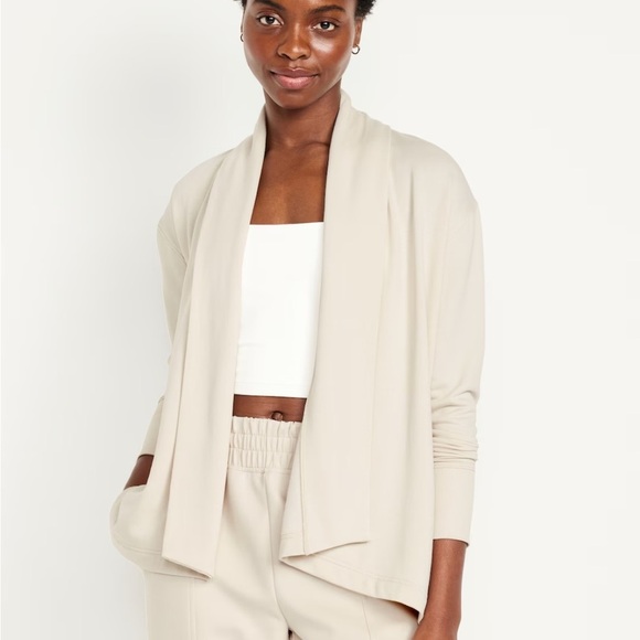 Old Navy Live-In French Terry Open-Front Wrap Wish Bone Cream Plus Size 2X N - Picture 1 of 5